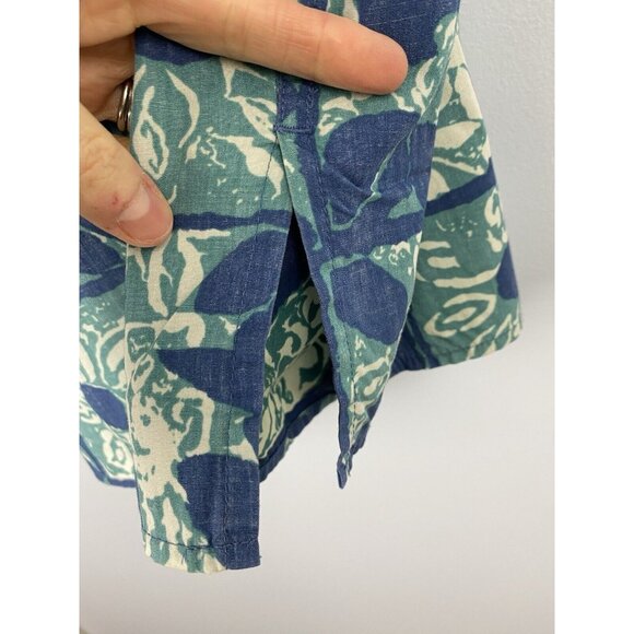 Reyn Spooner Alfred Shaheen Hawaiian Shirt Men Size Large L Floral Blue Collared - Picture 7 of 11